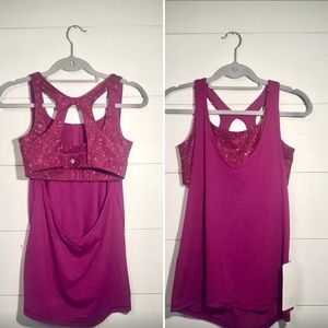 Lululemon Sports Bra Tank Top Combo- Mesh Worthy Tank